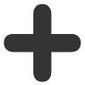 Black plus sign icon.