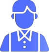 Icon of a silhouette of a person wearing a button up shirt