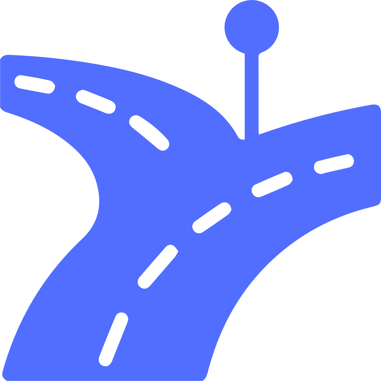Icon showing a forked road