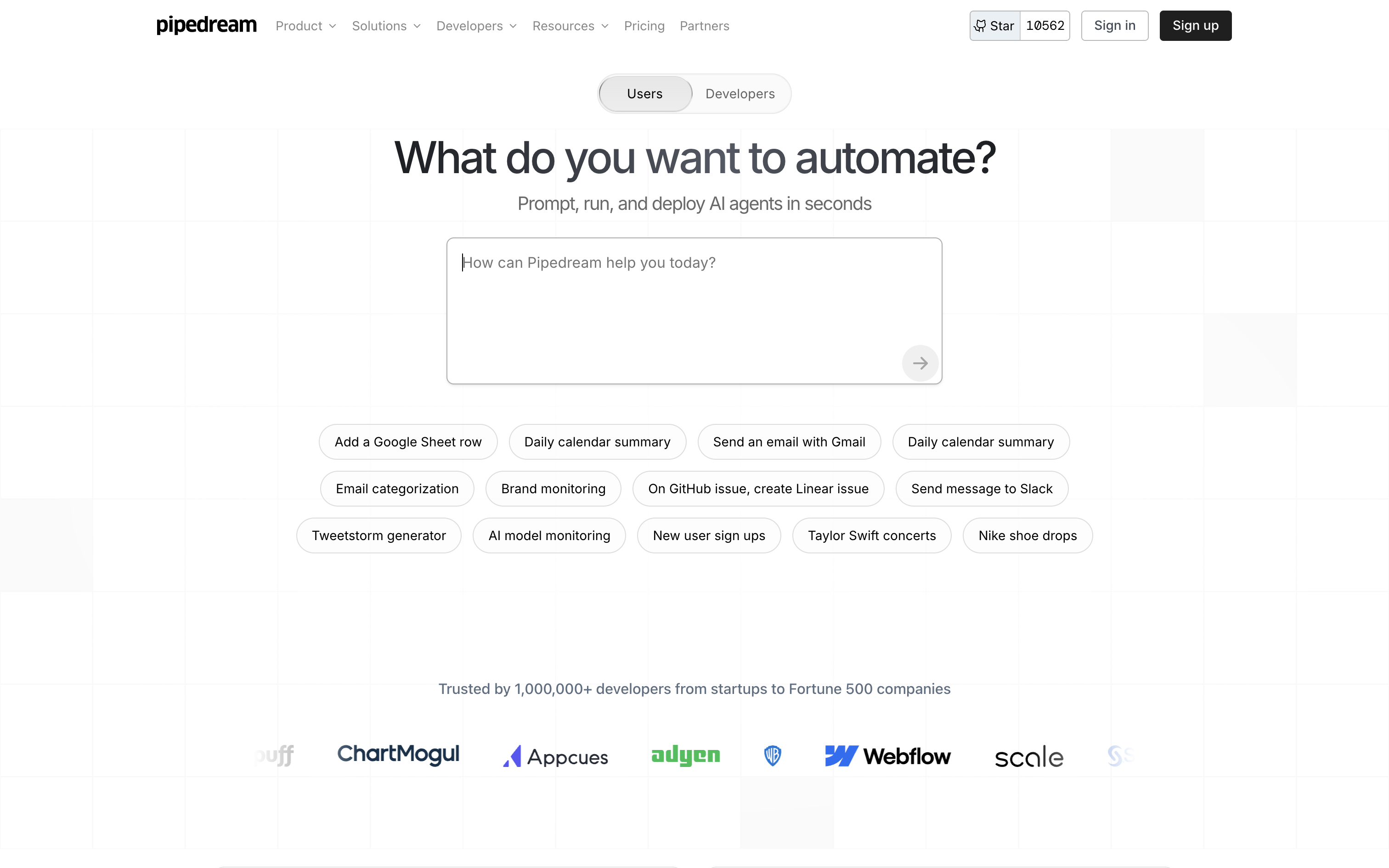 Pipedream Homepage