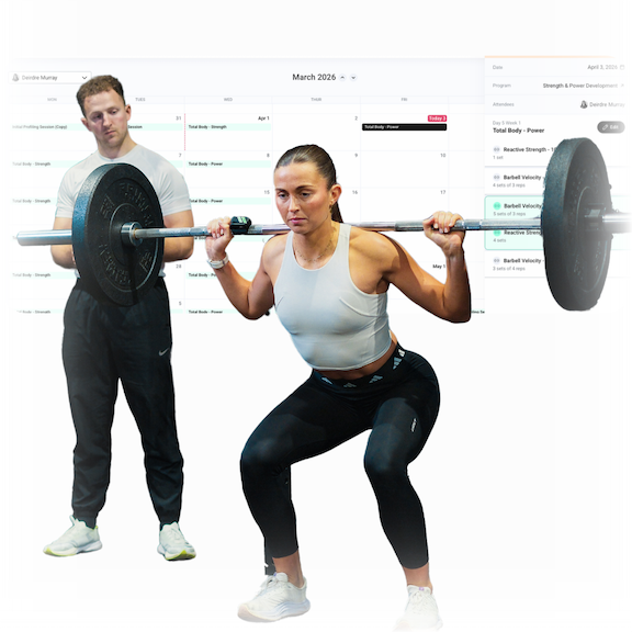 Coach and ath;ete complete workout from output program calendar.
