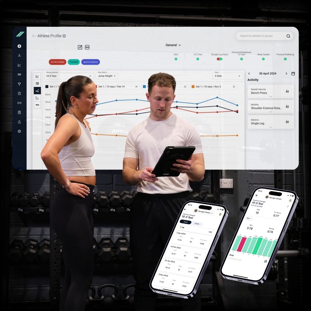 Image showing an athlete with a dashboard tracking their progress