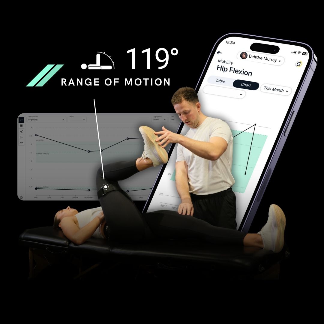 Image showing Output Sports in action for a mobility assessment at the hip assessing hip flexion.