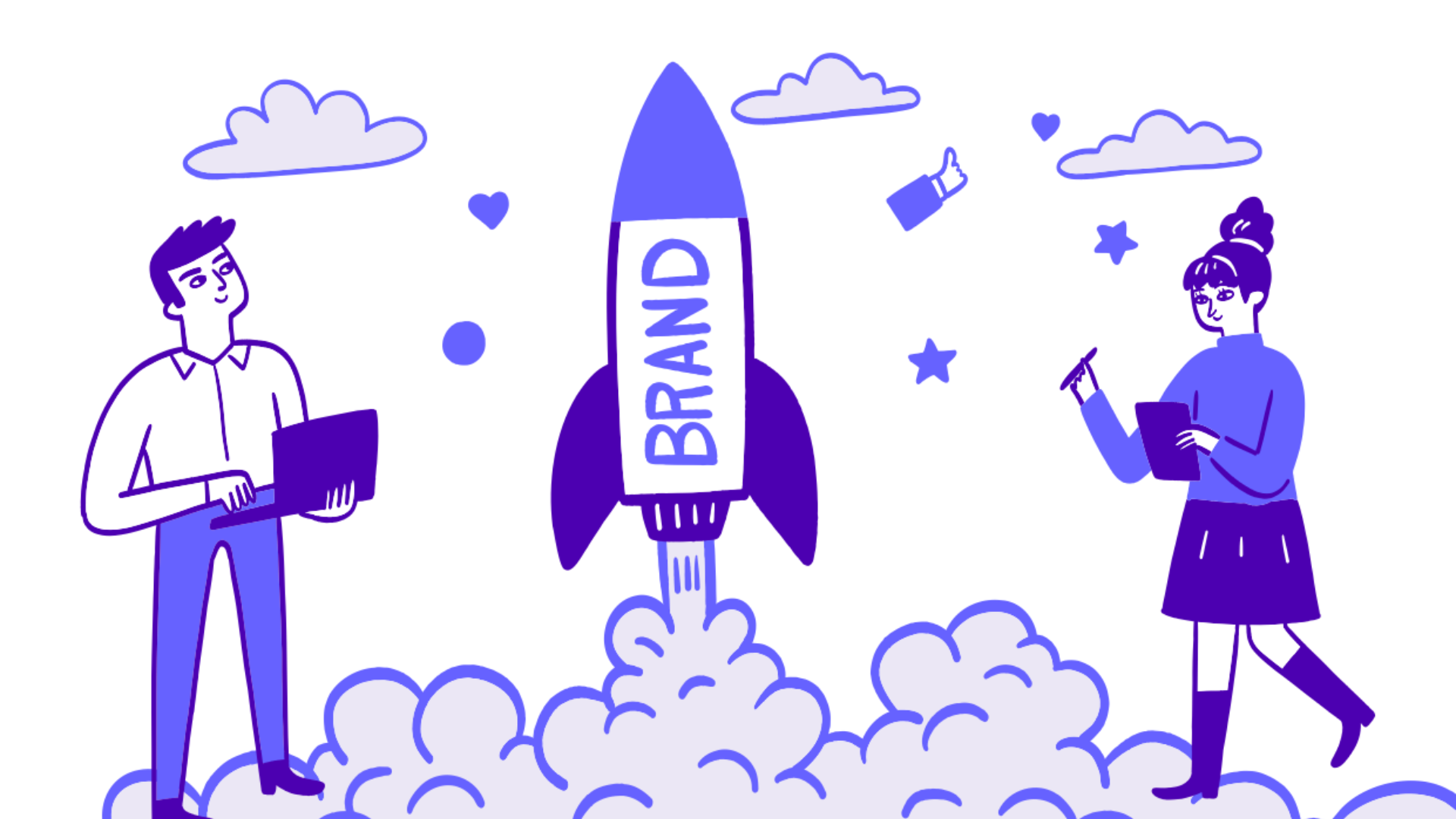 a descriptive image of a brand launch (artistic)