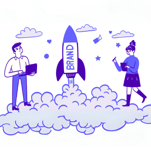 a descriptive image of a brand launch (artistic)