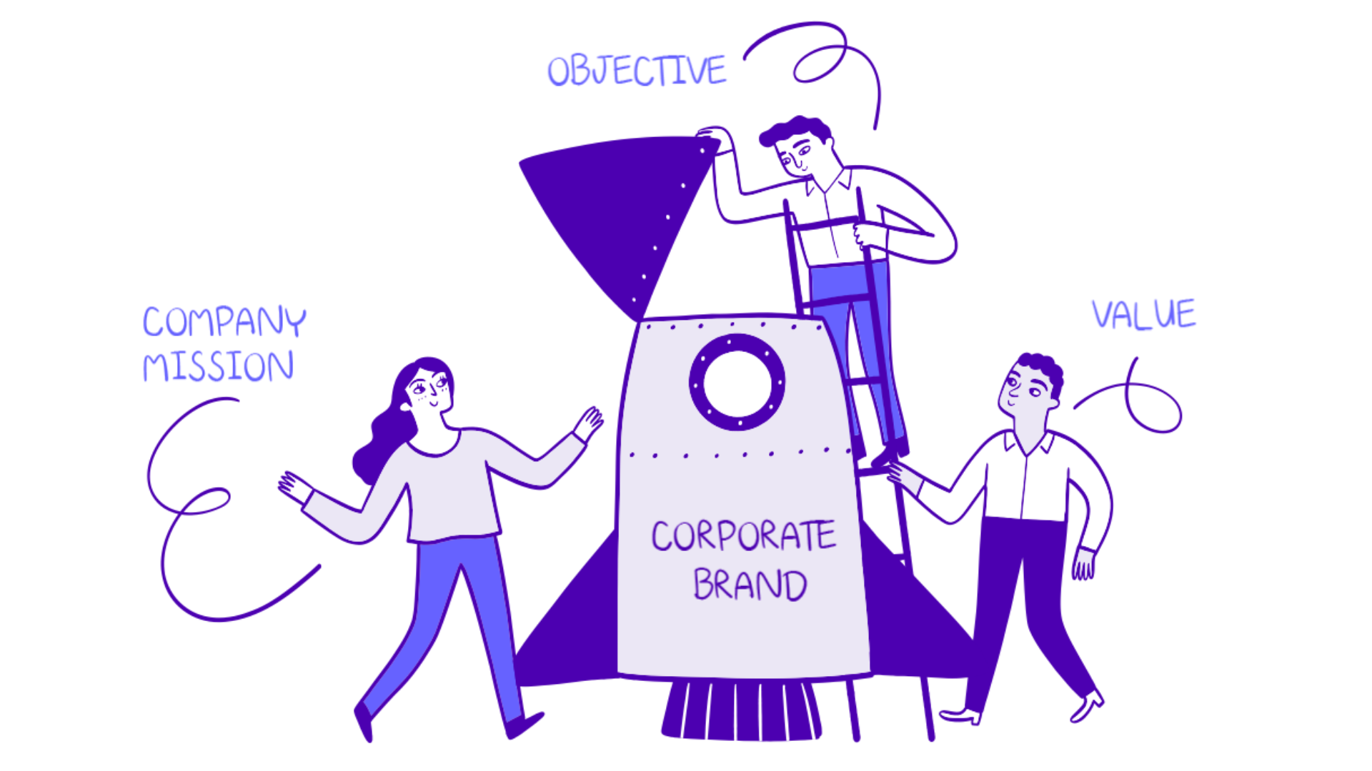 An artistic (descriptive) image of company branding services