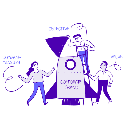 An artistic (descriptive) image of company branding services