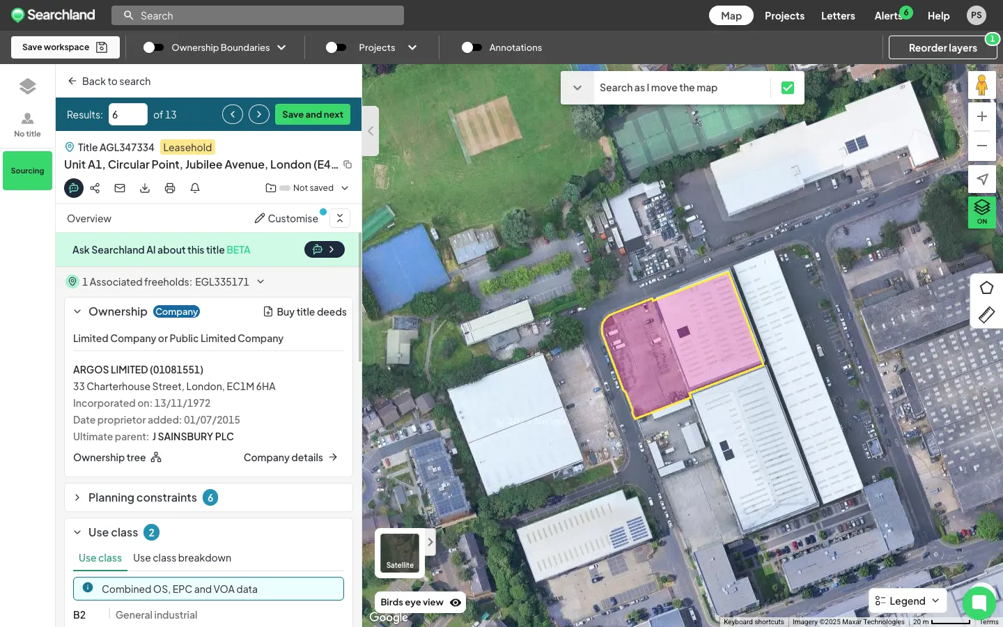 Searching for padel siteswith Searchland