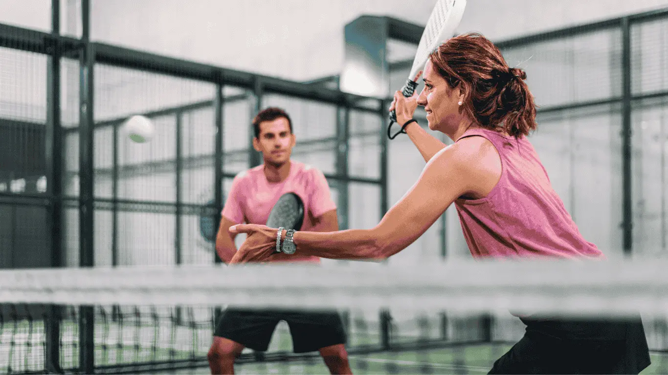 Woman playing padel
