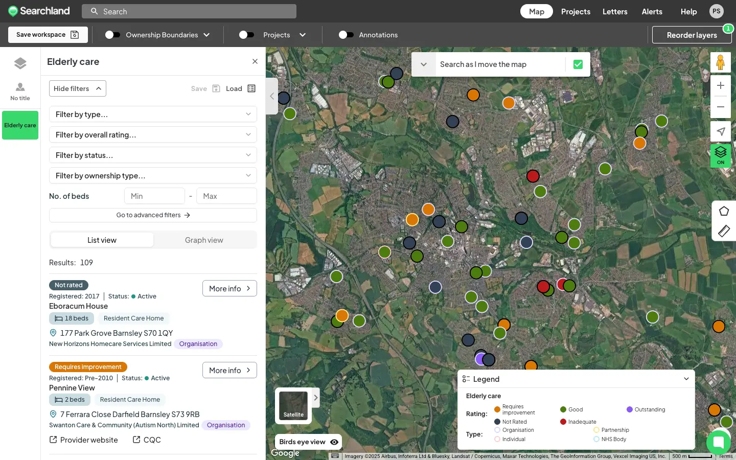 Searchland - Elderly care tool - Product Screenshot