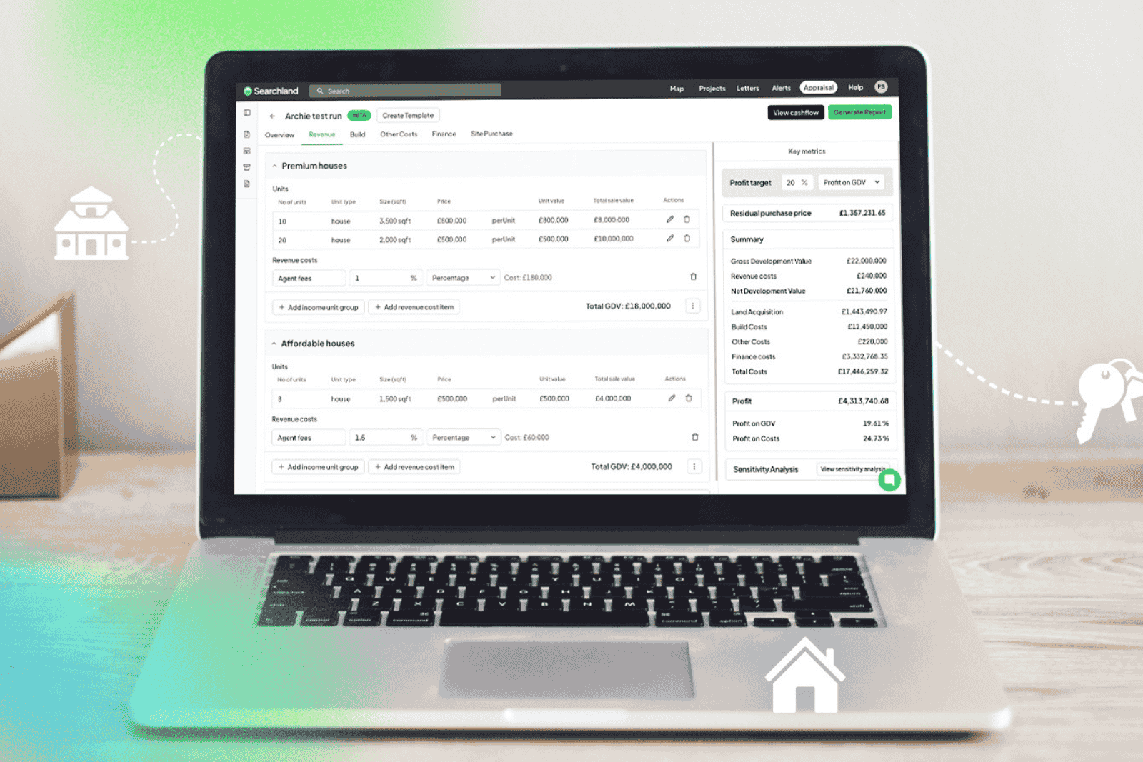 Searchland UI showing Appraisal tool