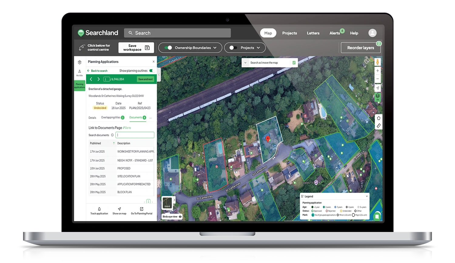 Searchland UI | Planning tool
