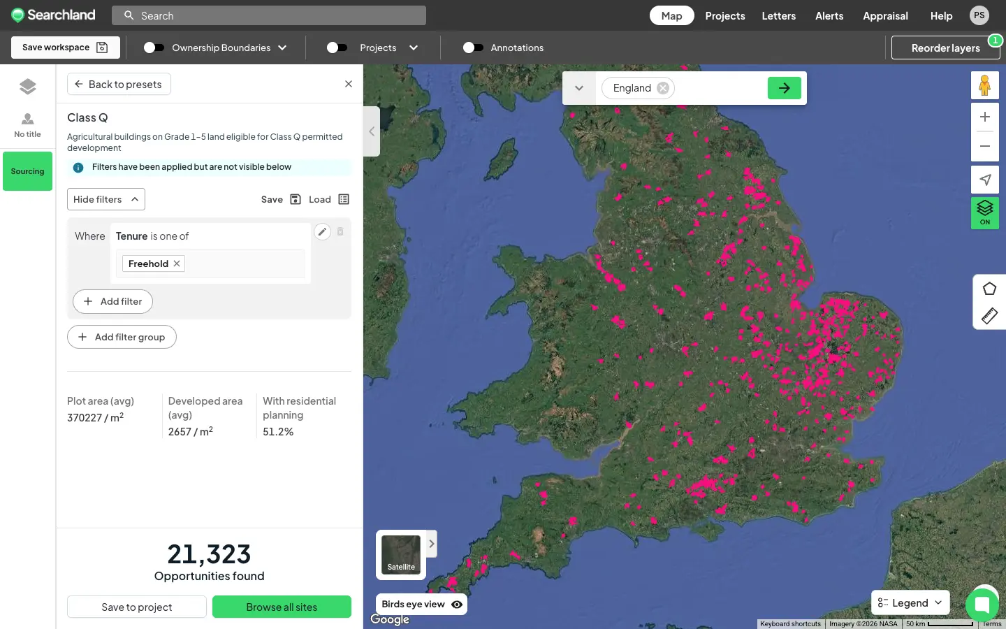 Class Q opportunities as shown in Searchland