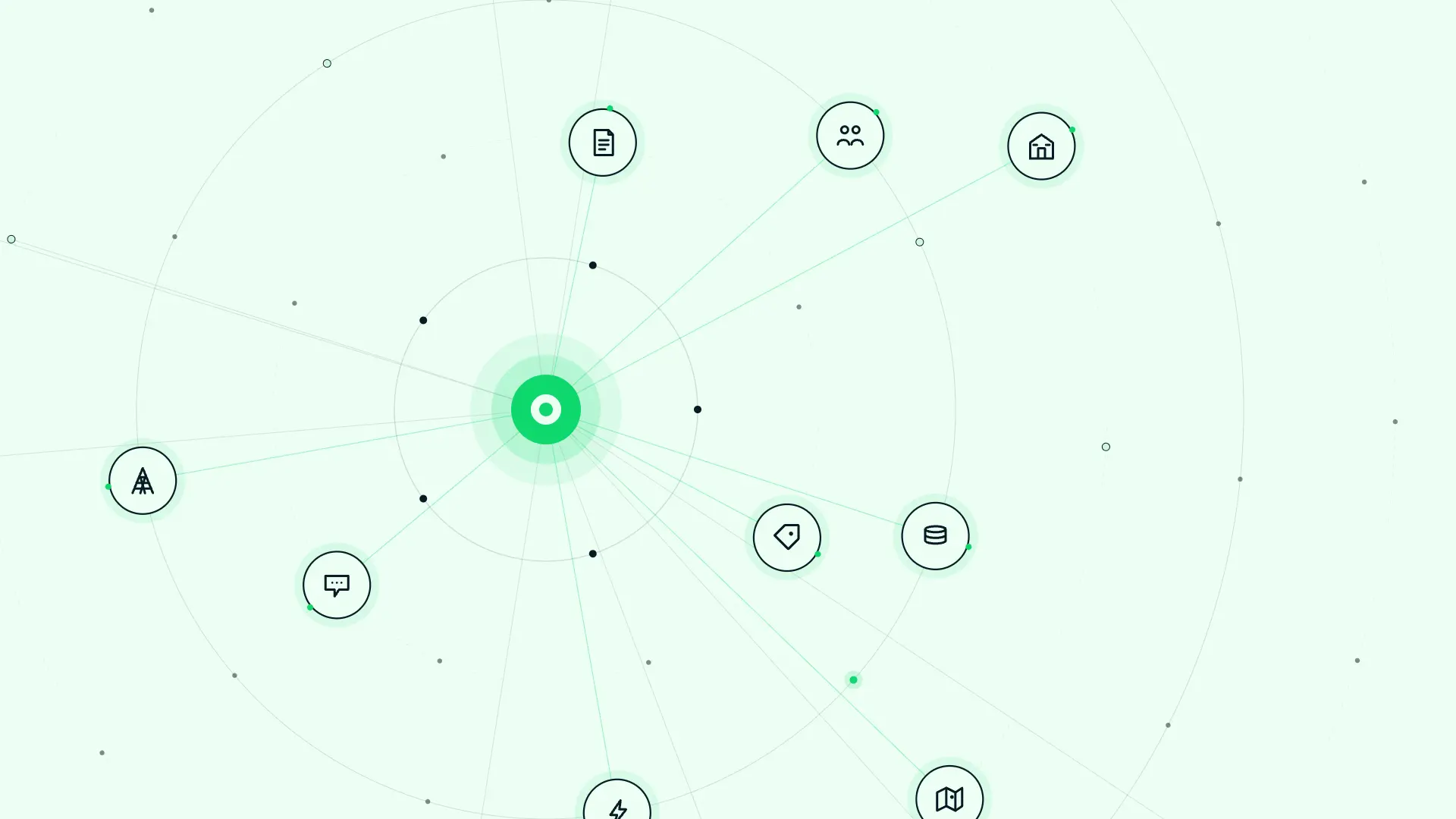 Orbital graphic of data points