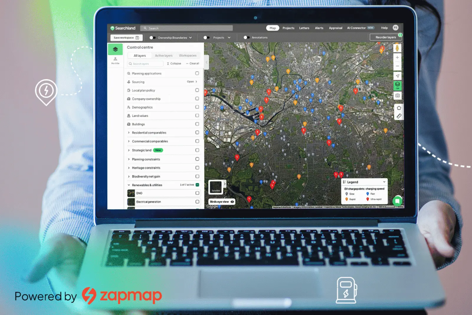 Searchland App with Zapmap data integration