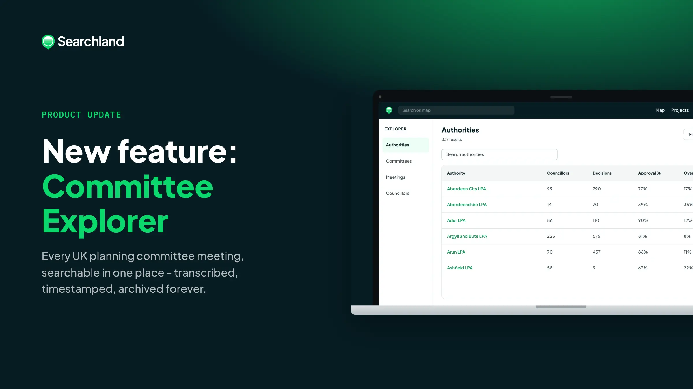 New feature: Committee Explorer announcement graphic 