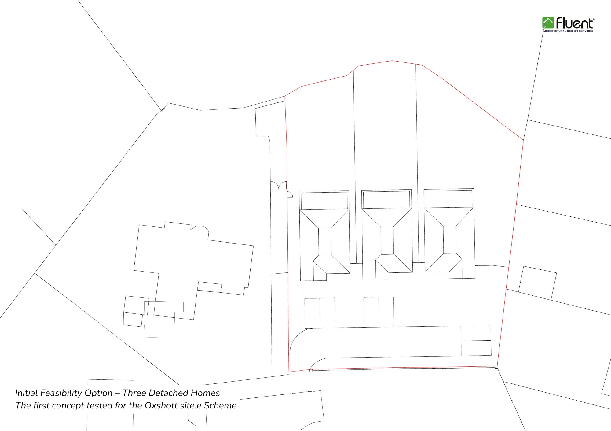 Plan for three detached homes