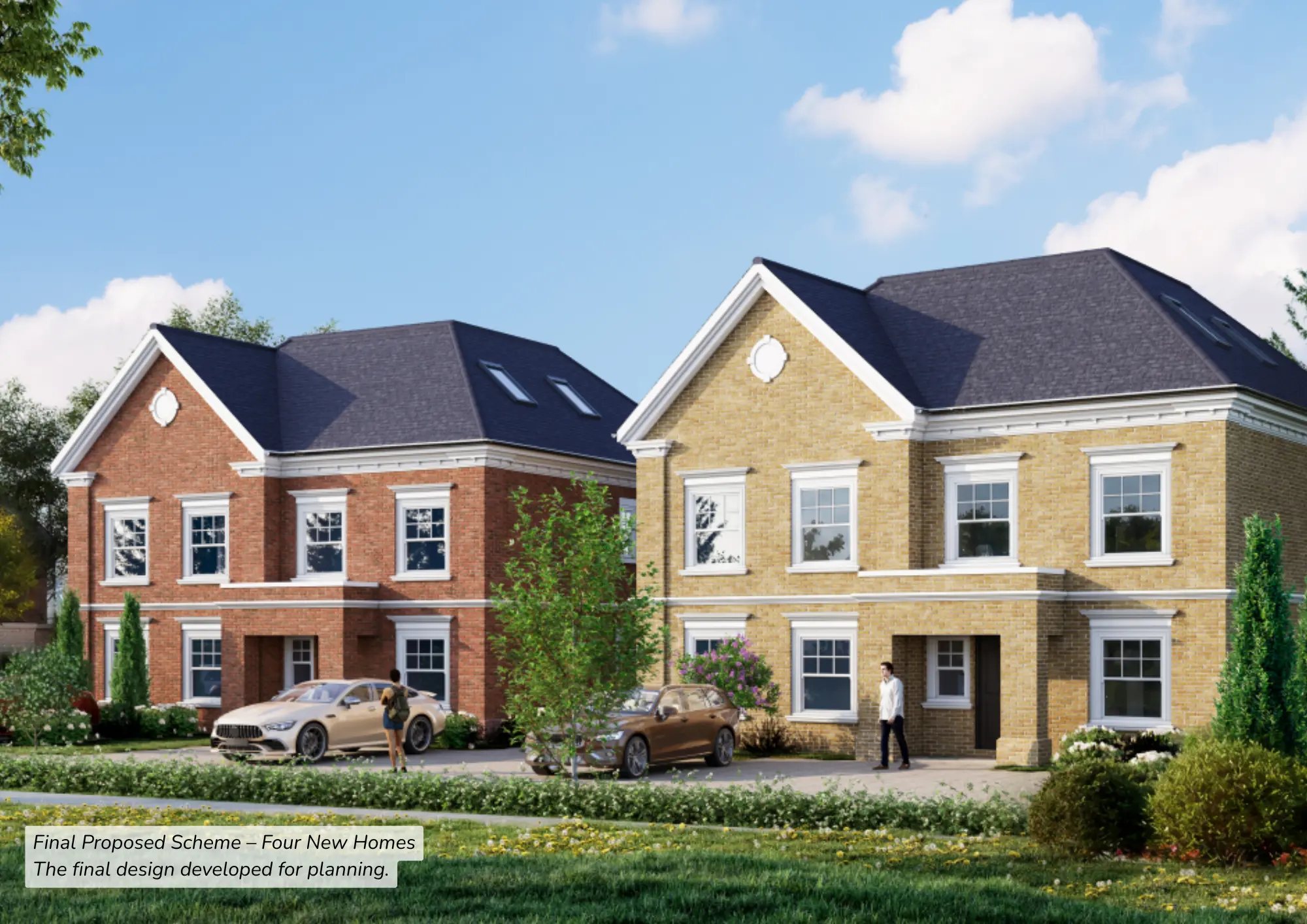 Architectural render of finalised homes