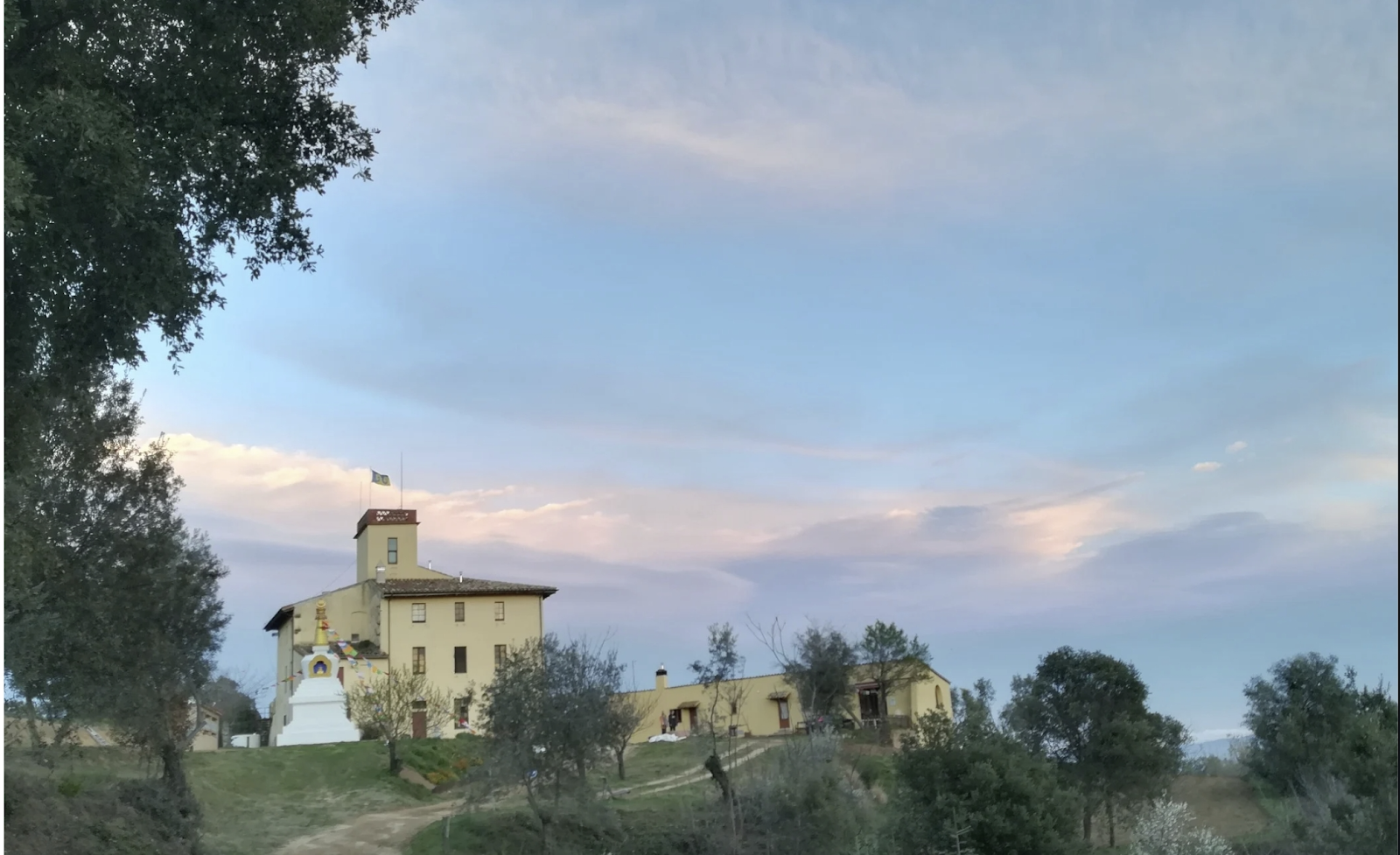 A building with a flag on it