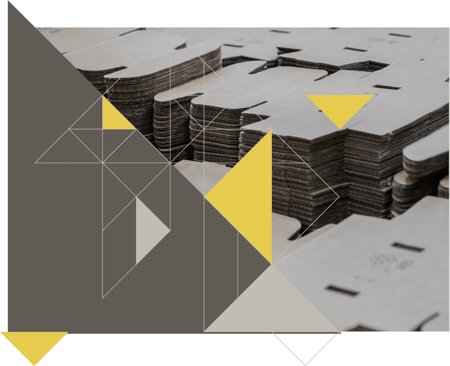 Stack of boxes with graphic