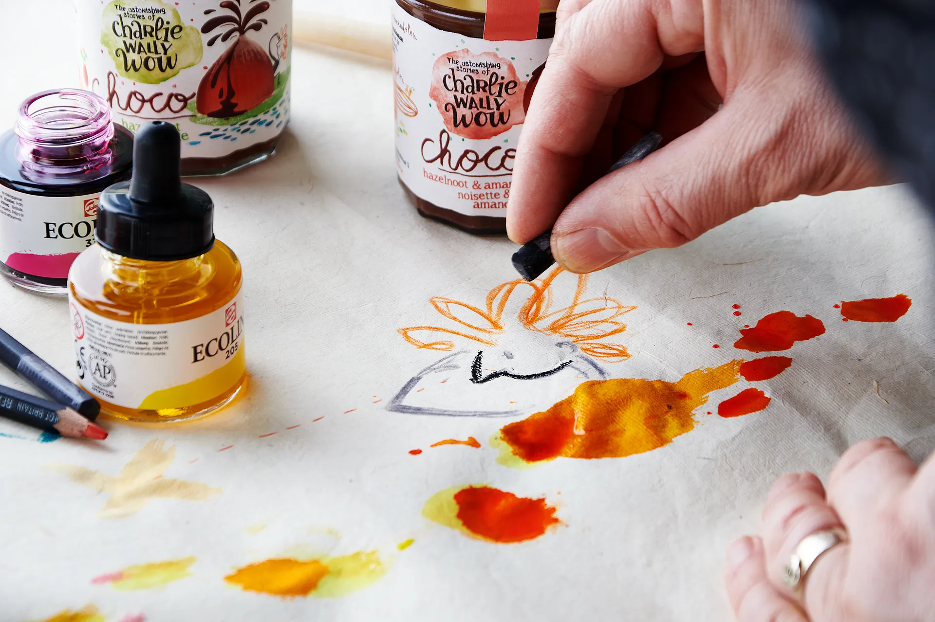 making of Rebranding for Charlie Wally wow, painting 