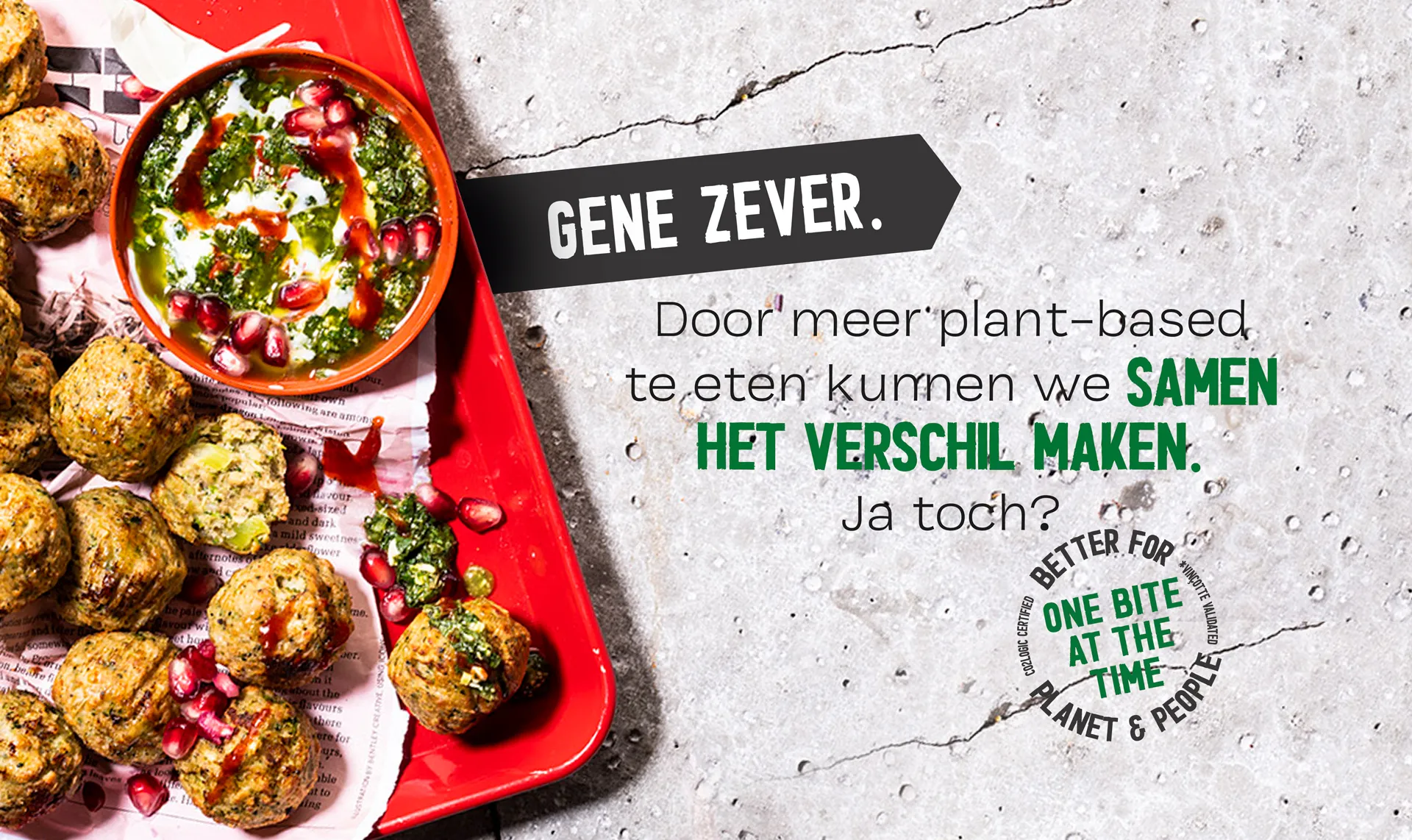 plantbased food from greenway and a slogan to eat more vegan
