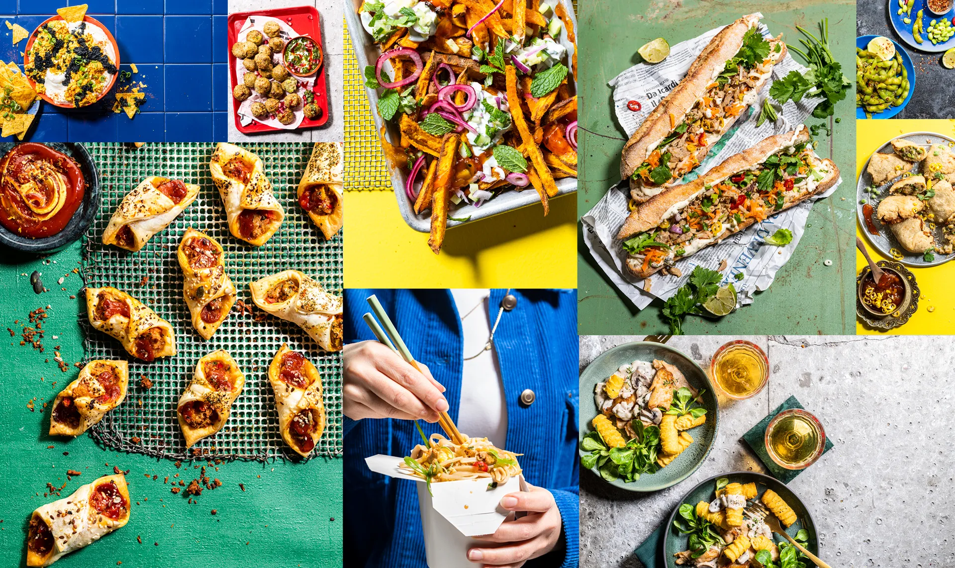 greenway food on colorful backdrops