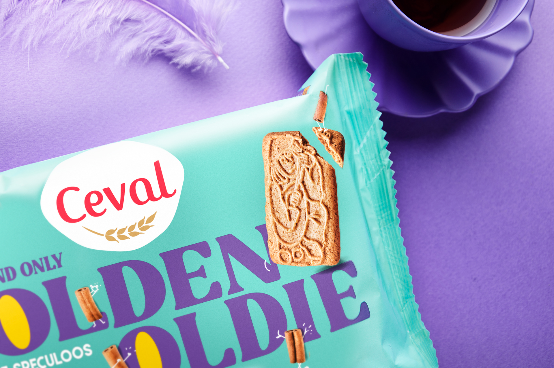 Detail of the redesigned packaging for Ceval by Catchafish