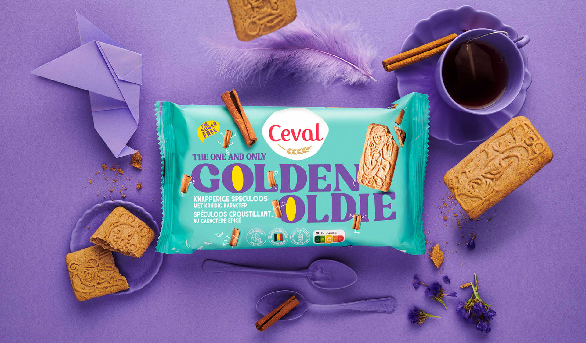 Packaging redesign for Ceval biscuits called golden oldie.