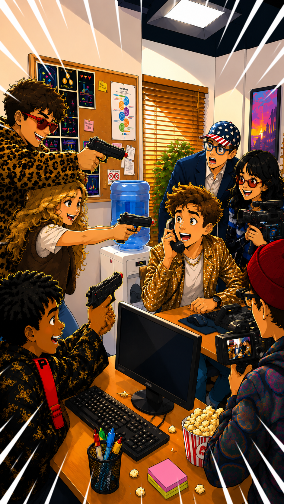 Un groupe de jeunes tourne son film