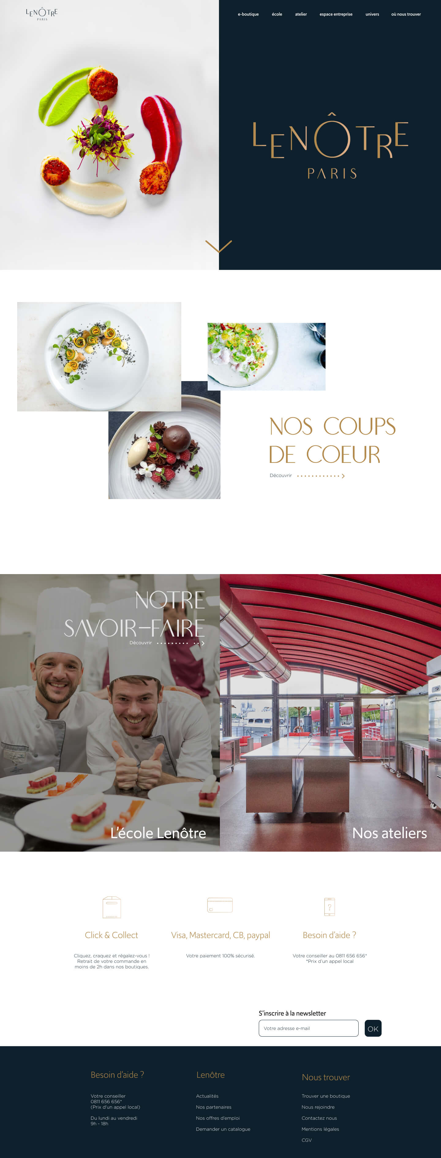 Page d'accueil du site Le Nôtre