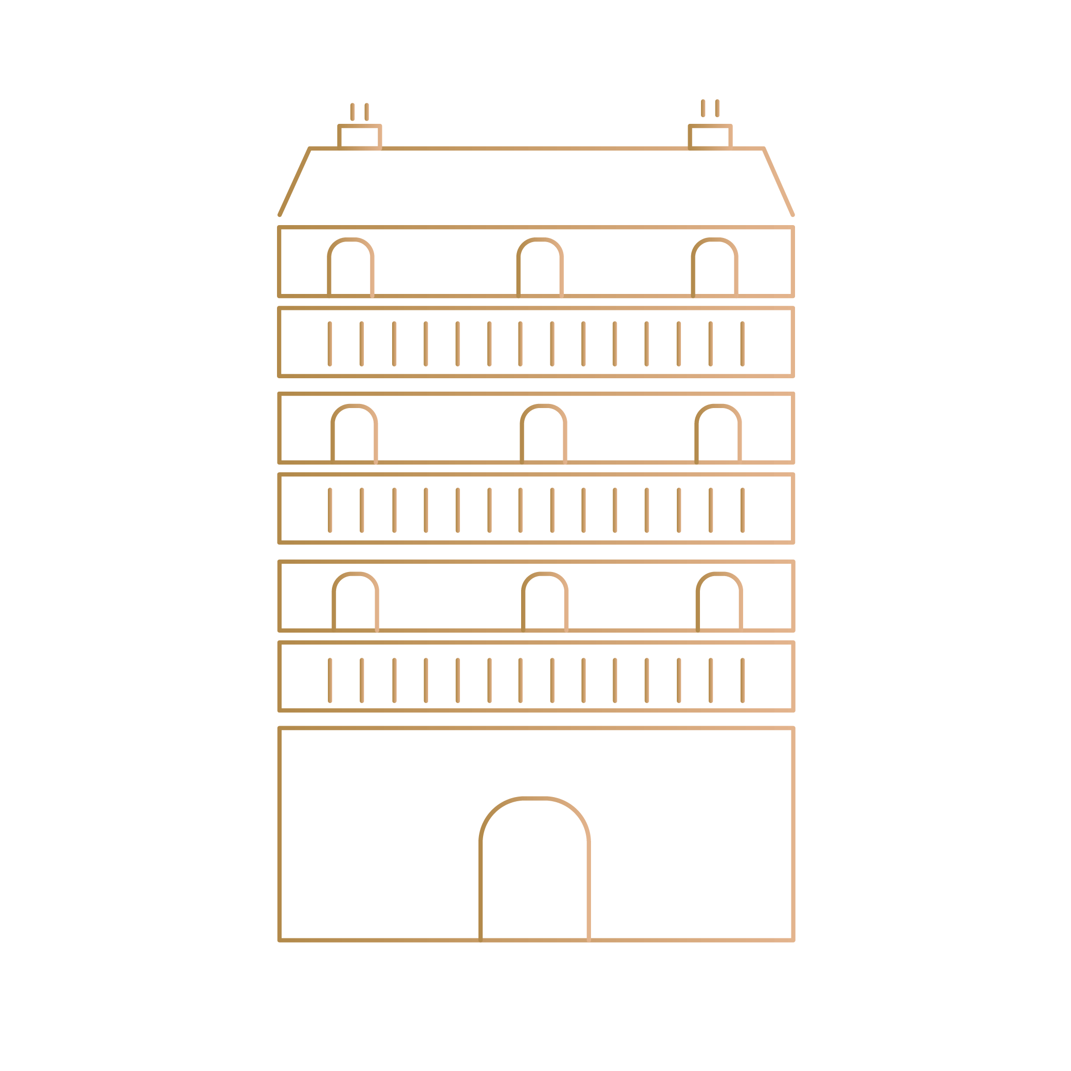 pictogramme doré  batiment hausmanien
