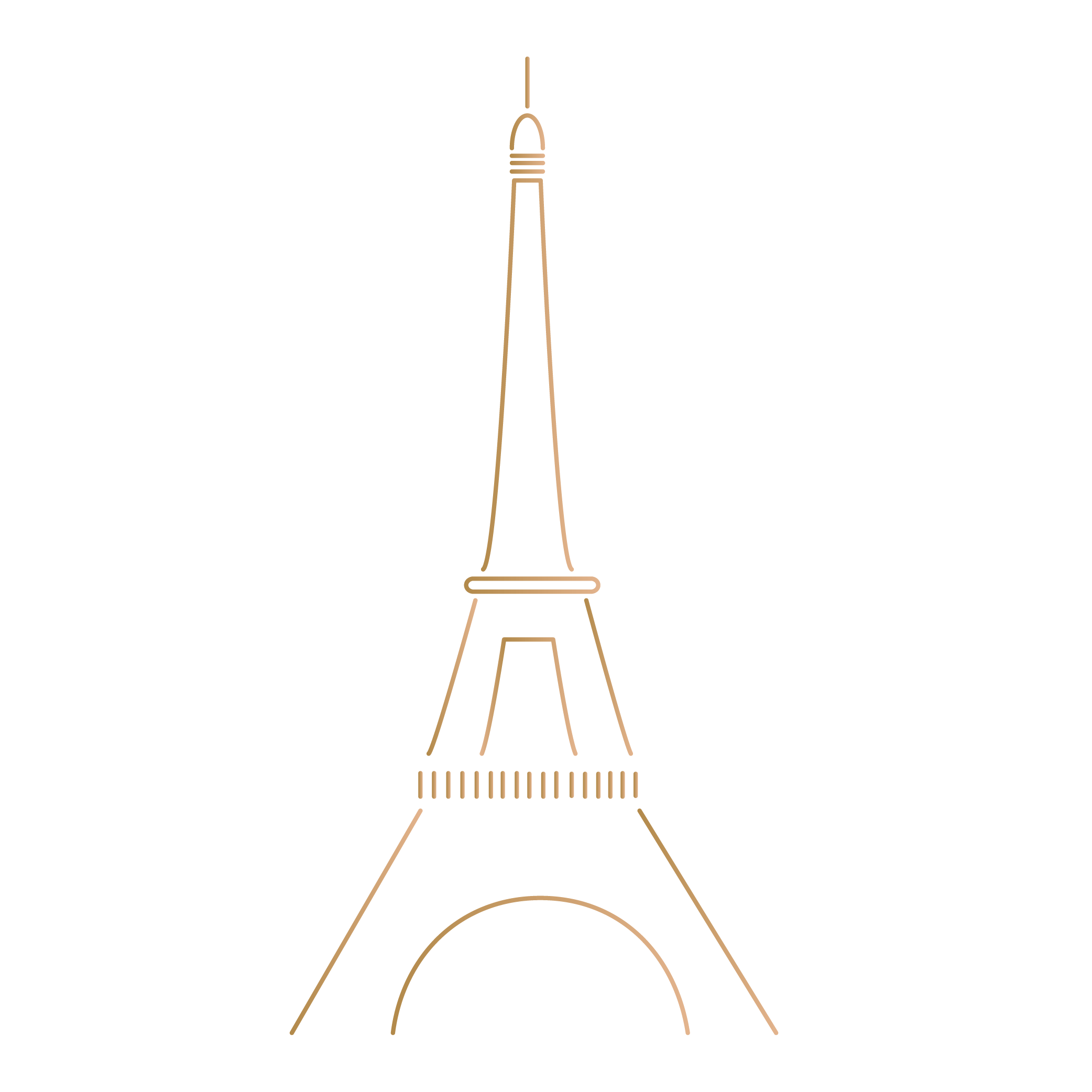 pictogramme doré tour eiffel