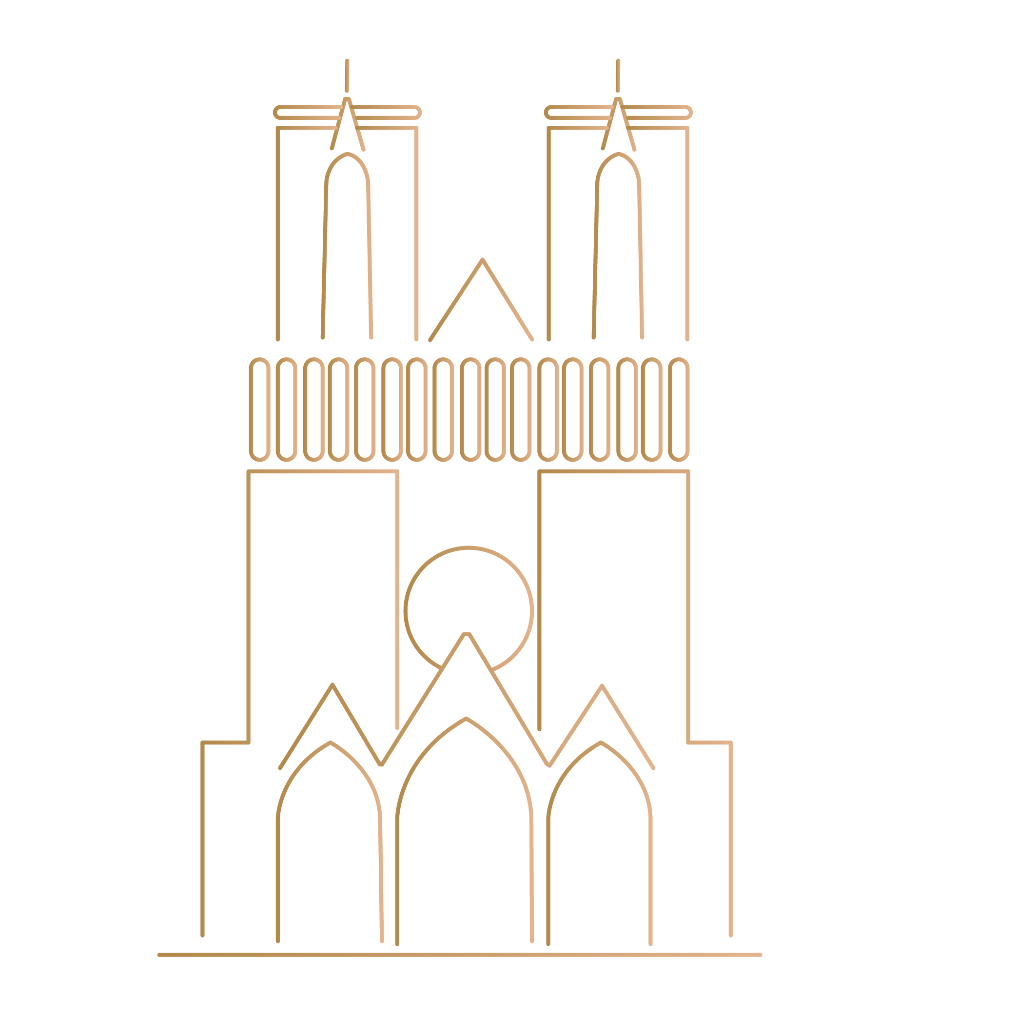 pictogramme doré cathédrale de reims