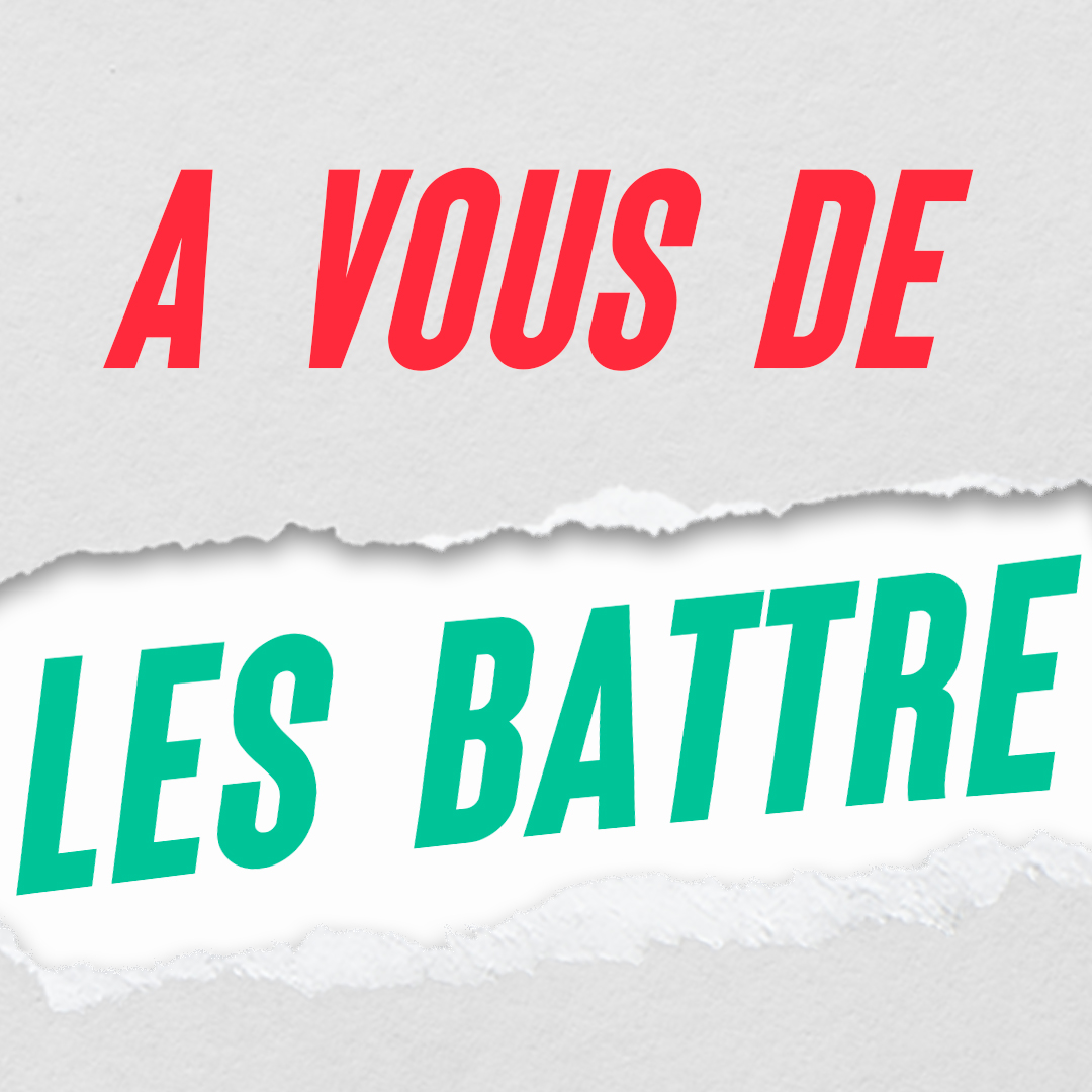 Post instagram avec typographie " à vous de les battres"