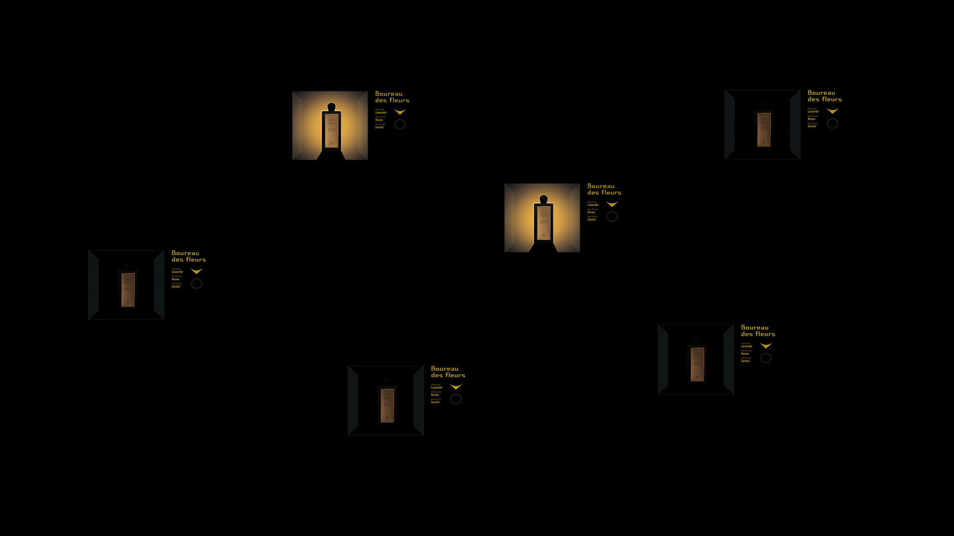 Mur de niches contenants les parfums
