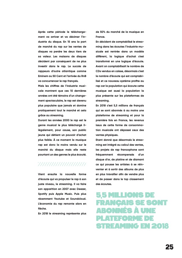 Page du magazine destiné au rap
