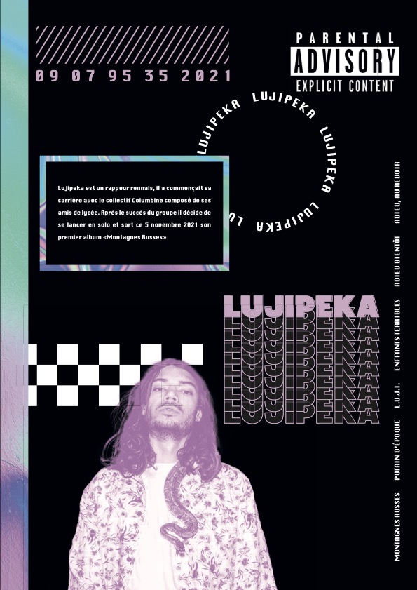 Visuel graphique sur le rappeur Lujipeka