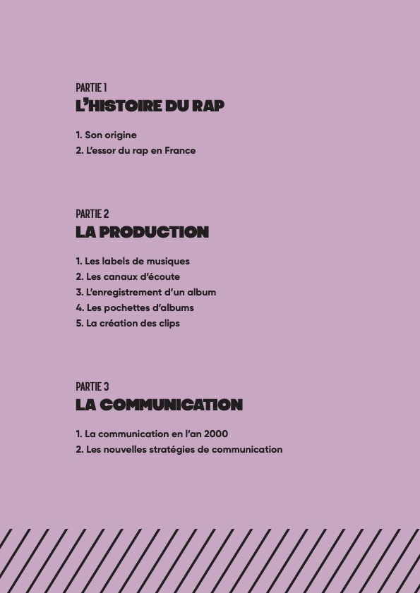 Sommaire du magazine destiné au rap