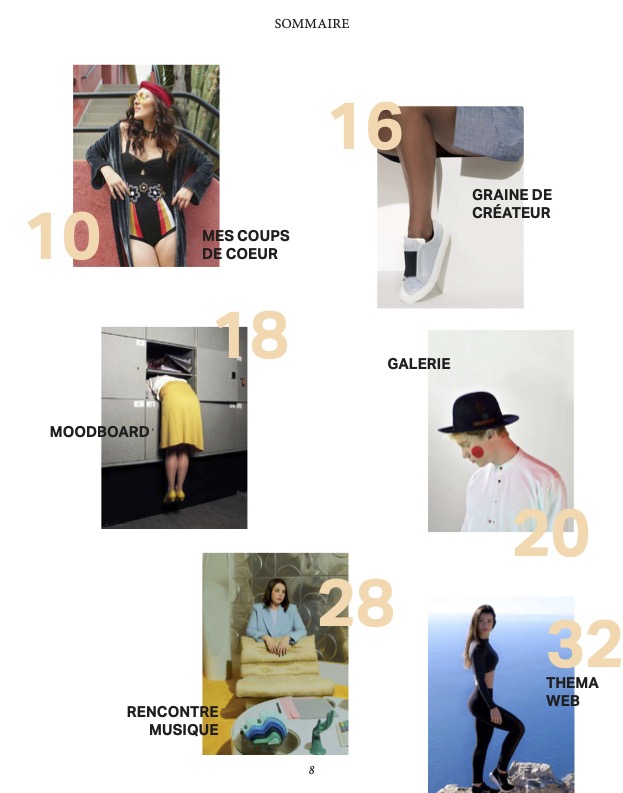 Page sommaire du magazine Paulette