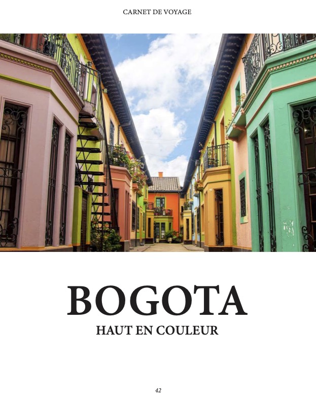 Page carnet de voyage à propos de la Colombie du magazine paulette