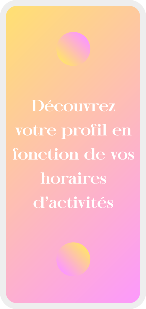 ecran indiquant le profil horaire de l'utilisateur