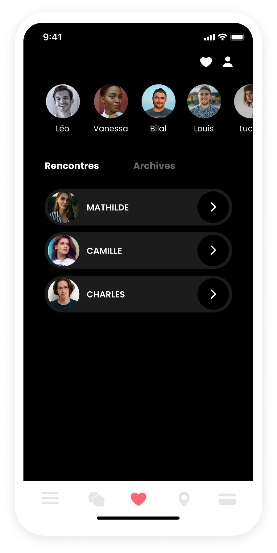 écran de connexion a l'application