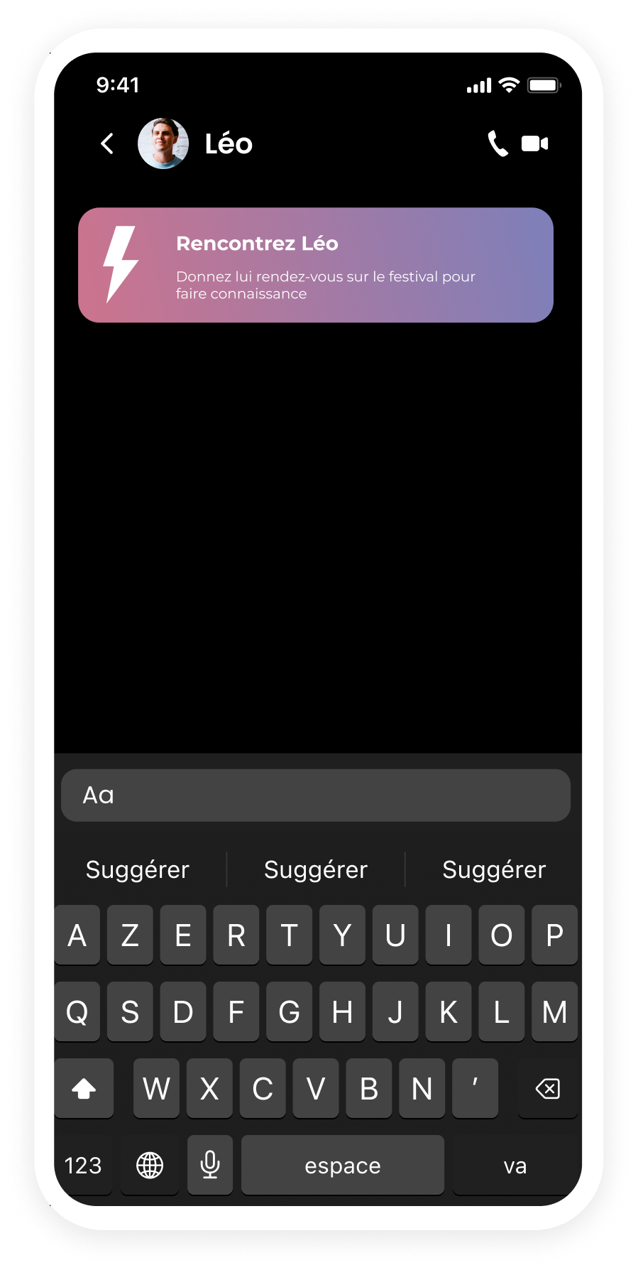 page paramètre de l'application