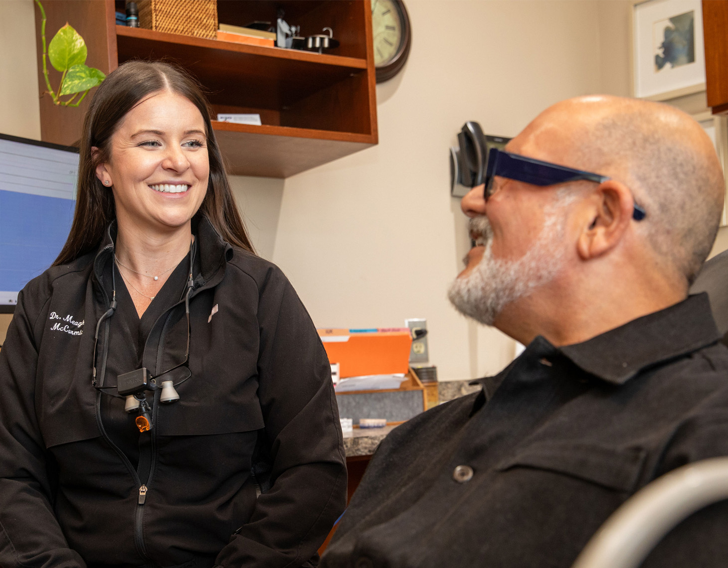 Dr Meaghan McCormick with a patient