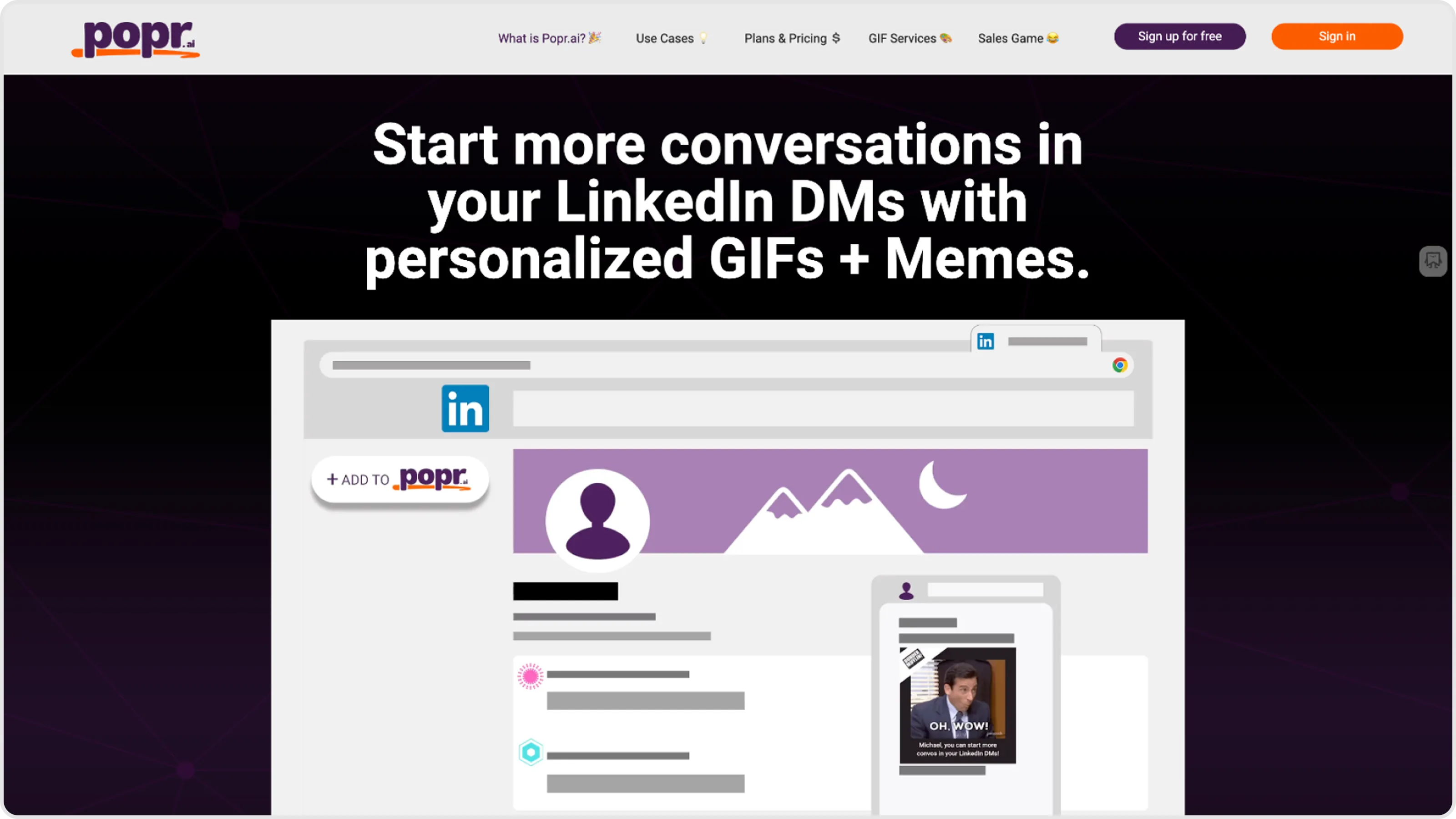 Popr homepage hero before redesign