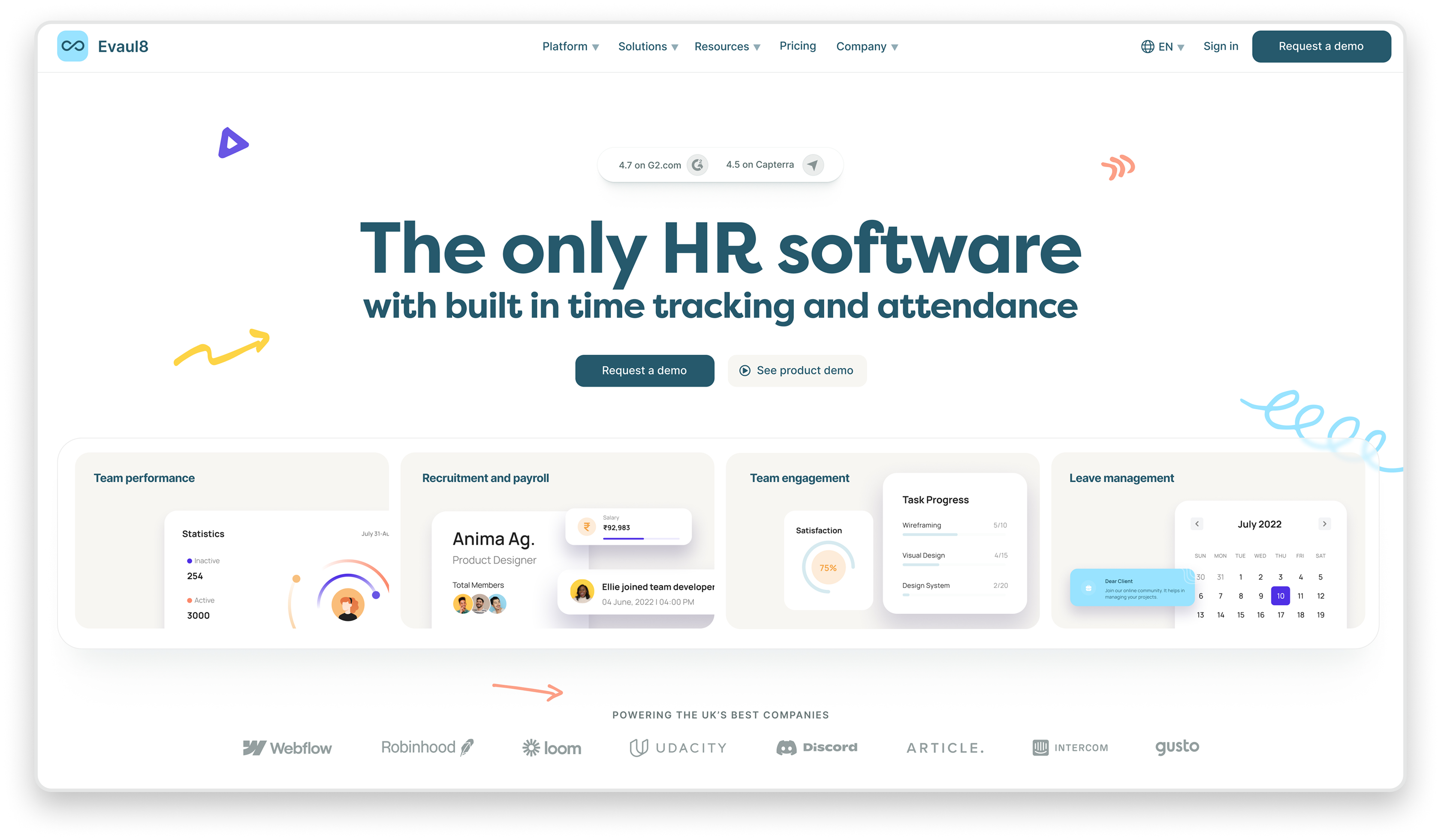 Evalu8 homepage hero redesigned by Overpass Studio
