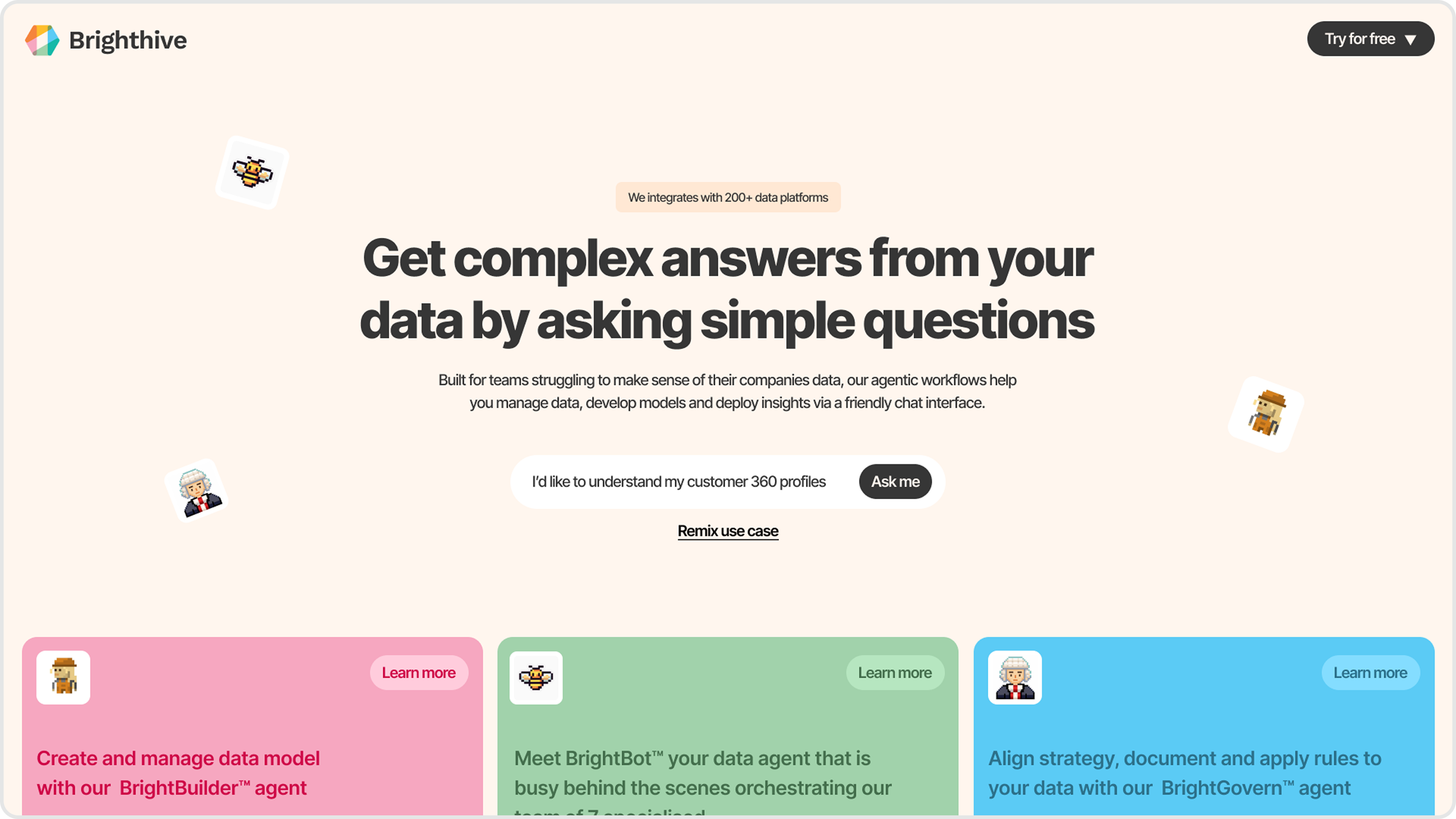 Brighthive homepage hero redesigned by Overpass Studio