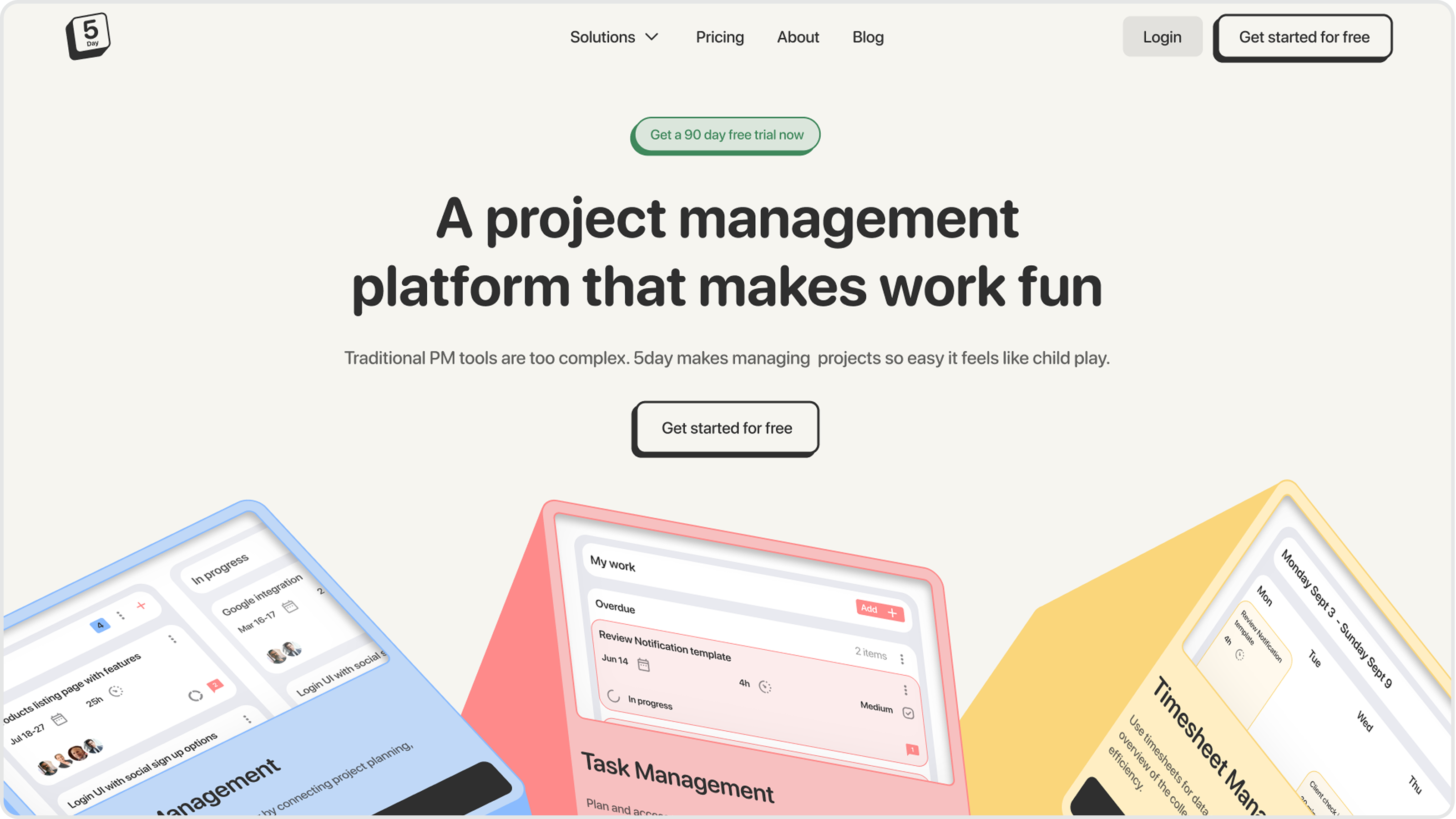 5day homepage hero redesigned by Overpass Studio