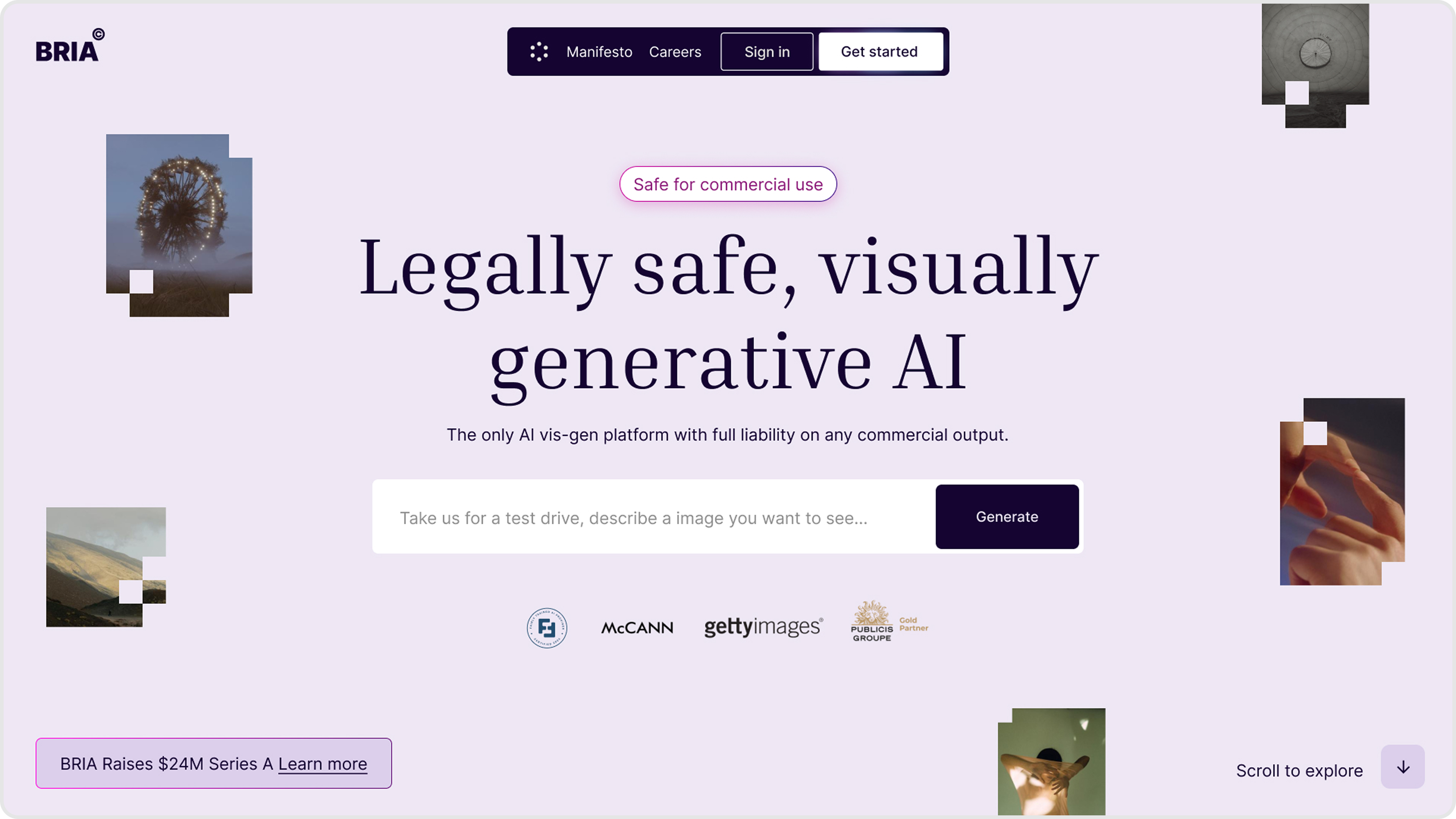 Bria homepage hero redesigned by Overpass Studio